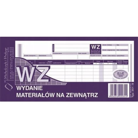 Druk MiP Wydanie Materiałów na Zewnątrz WZ 1/3 A4/80